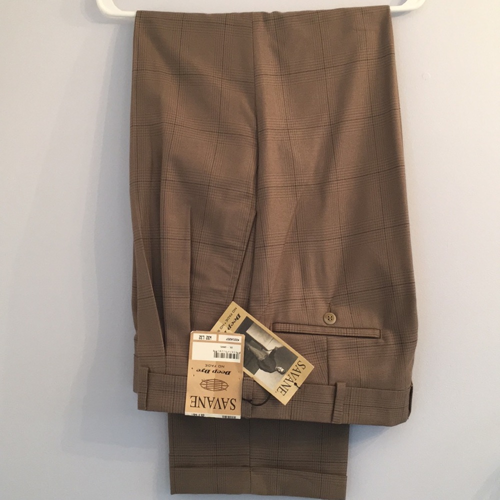 Savane Deep Dye Brown Dress/Casual Pants NWT 32 32